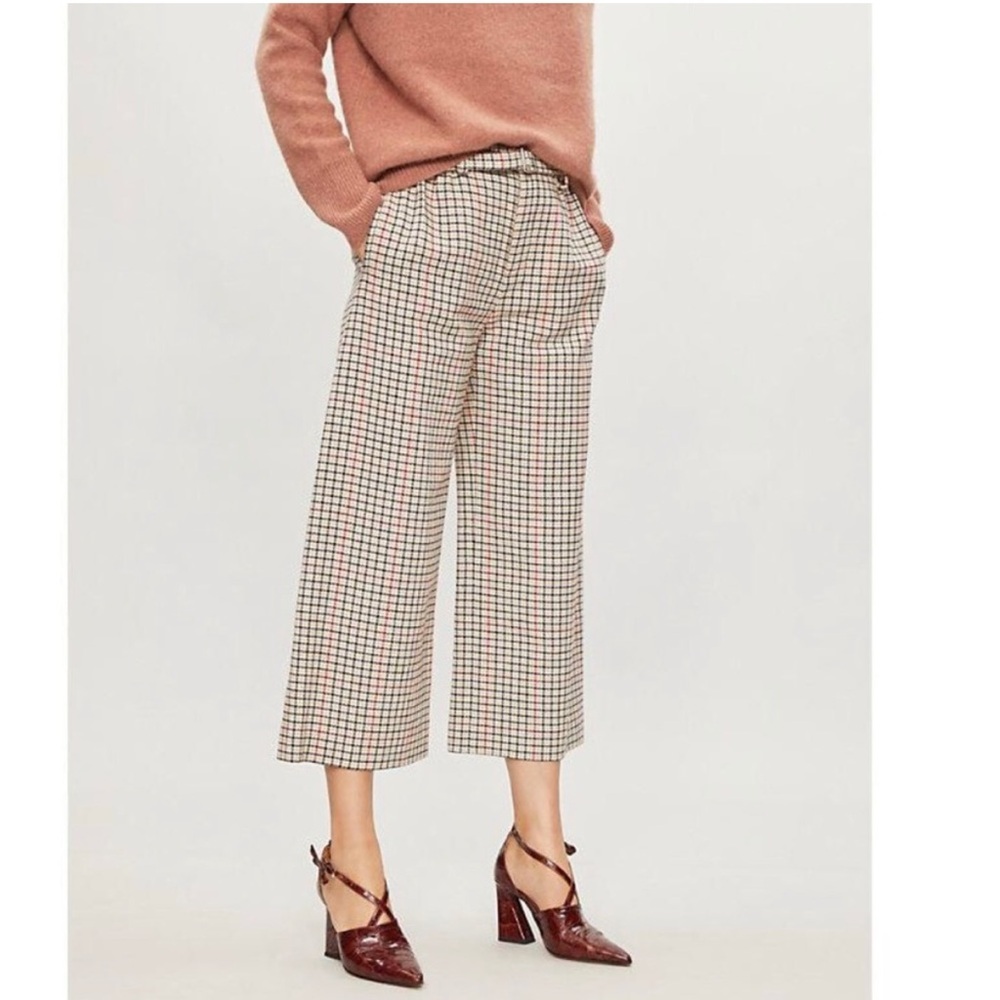 NWT Maje Checked woven trousers in Carreaux Size 38